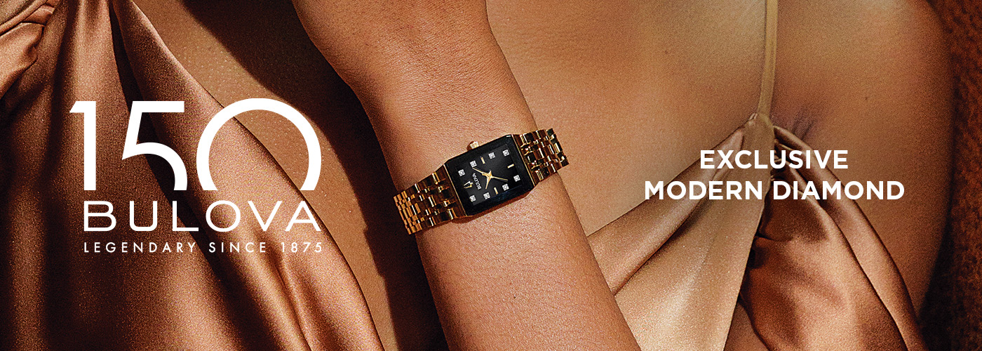 150 Bulova. Legendary Since 1875. Exclusive Modern Diamond.