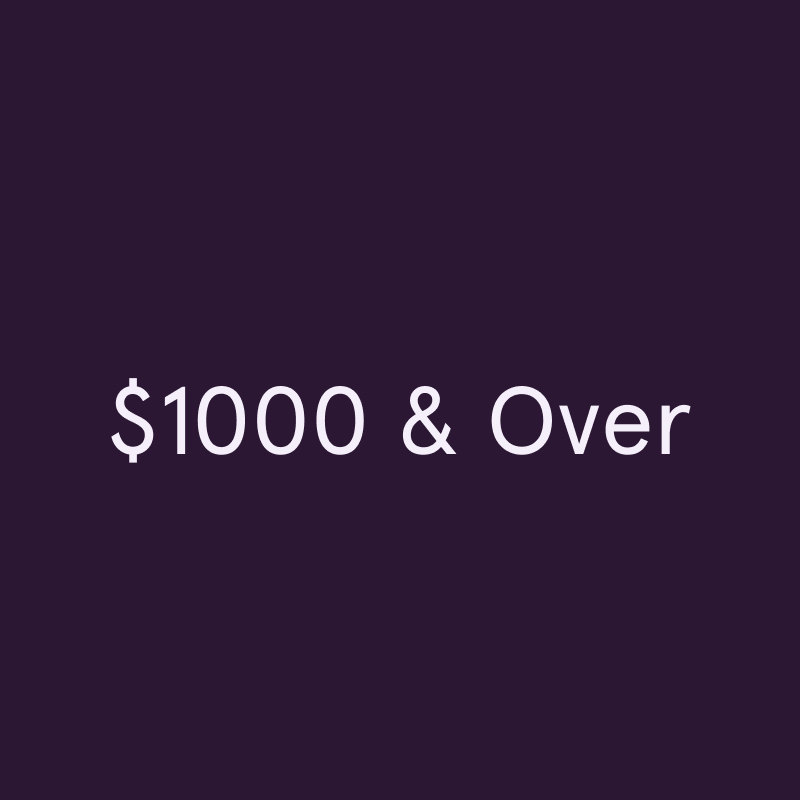 $1000 & Over